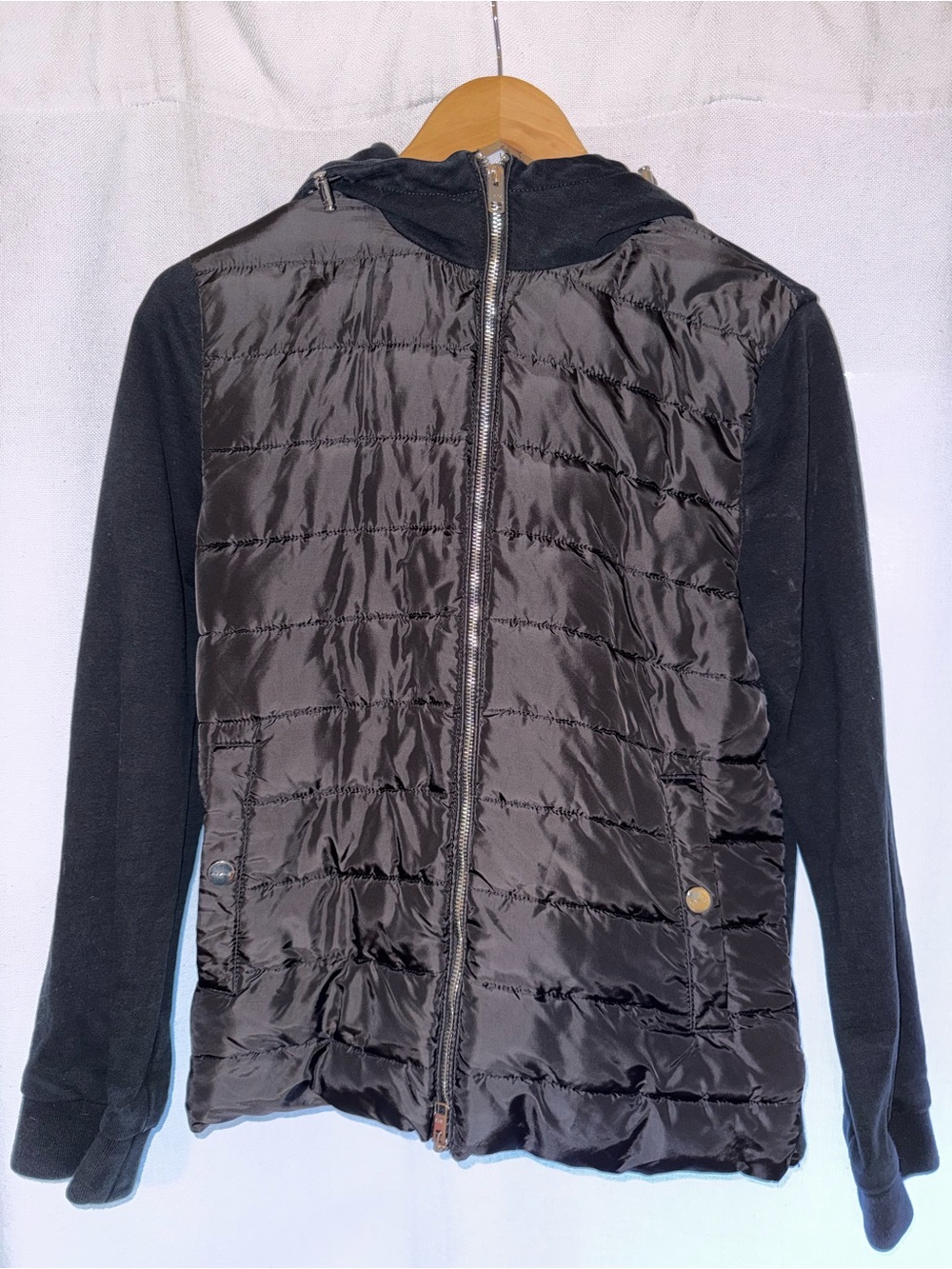 H&M Black Quilted Hooded Puffer Jacket